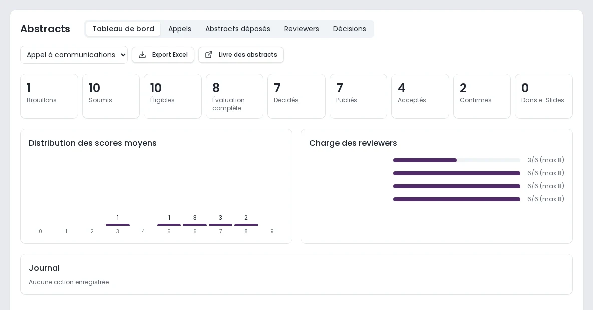 WebEvent — Abstracts, capture réelle de l'application